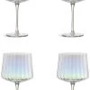 Habitat Iridescent Lustre Fluted Set Of 4 Gin Glass -Habitat 9576638 R Z001A