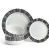 Habitat Black Dash 12 Piece Porcelain Dinner Set