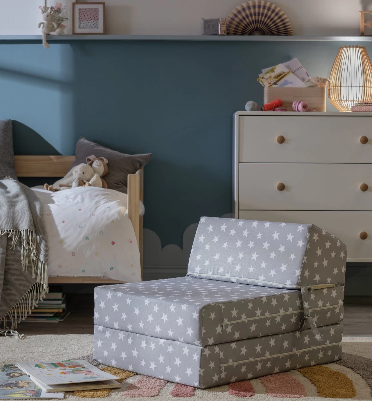 Habitat Kids Grey Stars Chair Bed 3 Habitat Kids Grey Stars Chair Bed