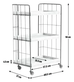Habitat Kai Wood Drinks Trolley - Black & Mango -Habitat 9579271 R E001