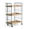 Habitat Kai Wood Drinks Trolley - Black & Mango -Habitat 9579271 R Z001A