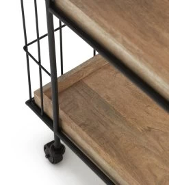 Habitat Kai Wood Drinks Trolley - Black & Mango -Habitat 9579271 R Z004A