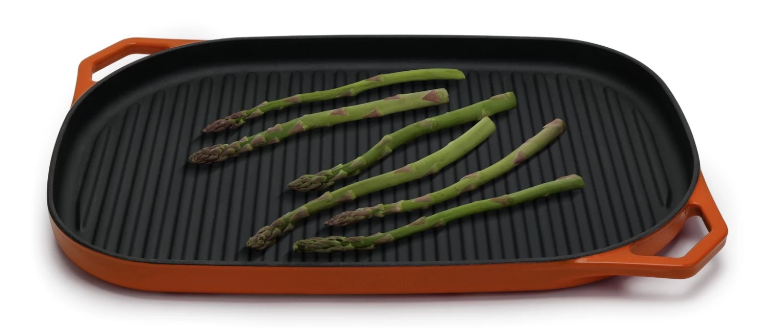 Habitat Large Cast Iron Grill Pan - Orange 8 Habitat Large Cast Iron Grill Pan - Orange - Image 6