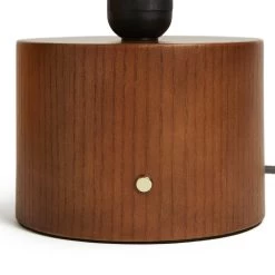 Habitat Corduroy Touch Table Lamp - Mustard & Walnut -Habitat 9582275 R Z003A