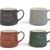 Habitat Set Of 4 Tea & Coffee Slogan Mugs -Habitat 9584211 R Z001A