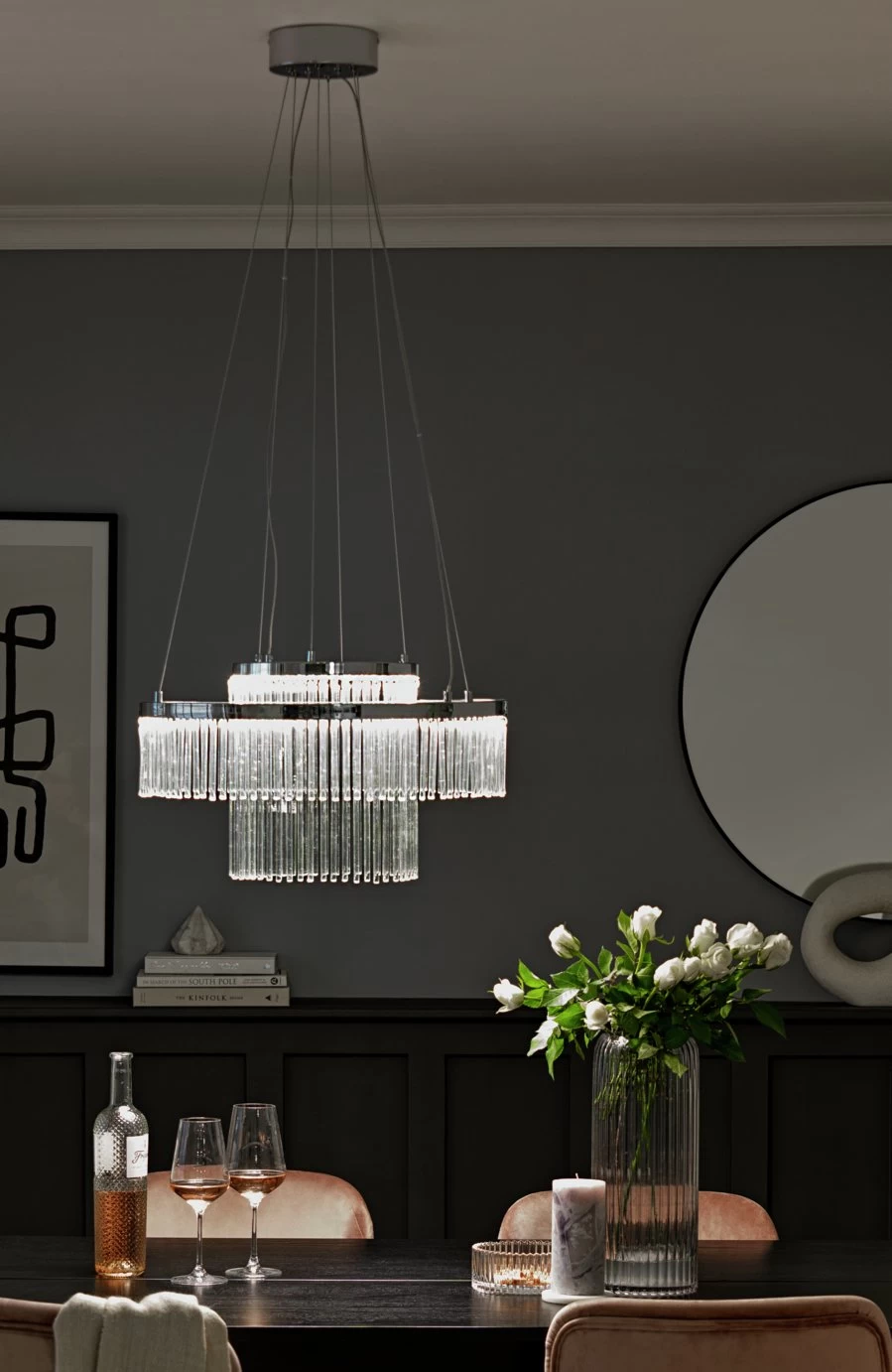 Habitat Yang 2 Tier LED Glass Chandelier - Chrome 3 Habitat Yang 2 Tier LED Glass Chandelier - Chrome