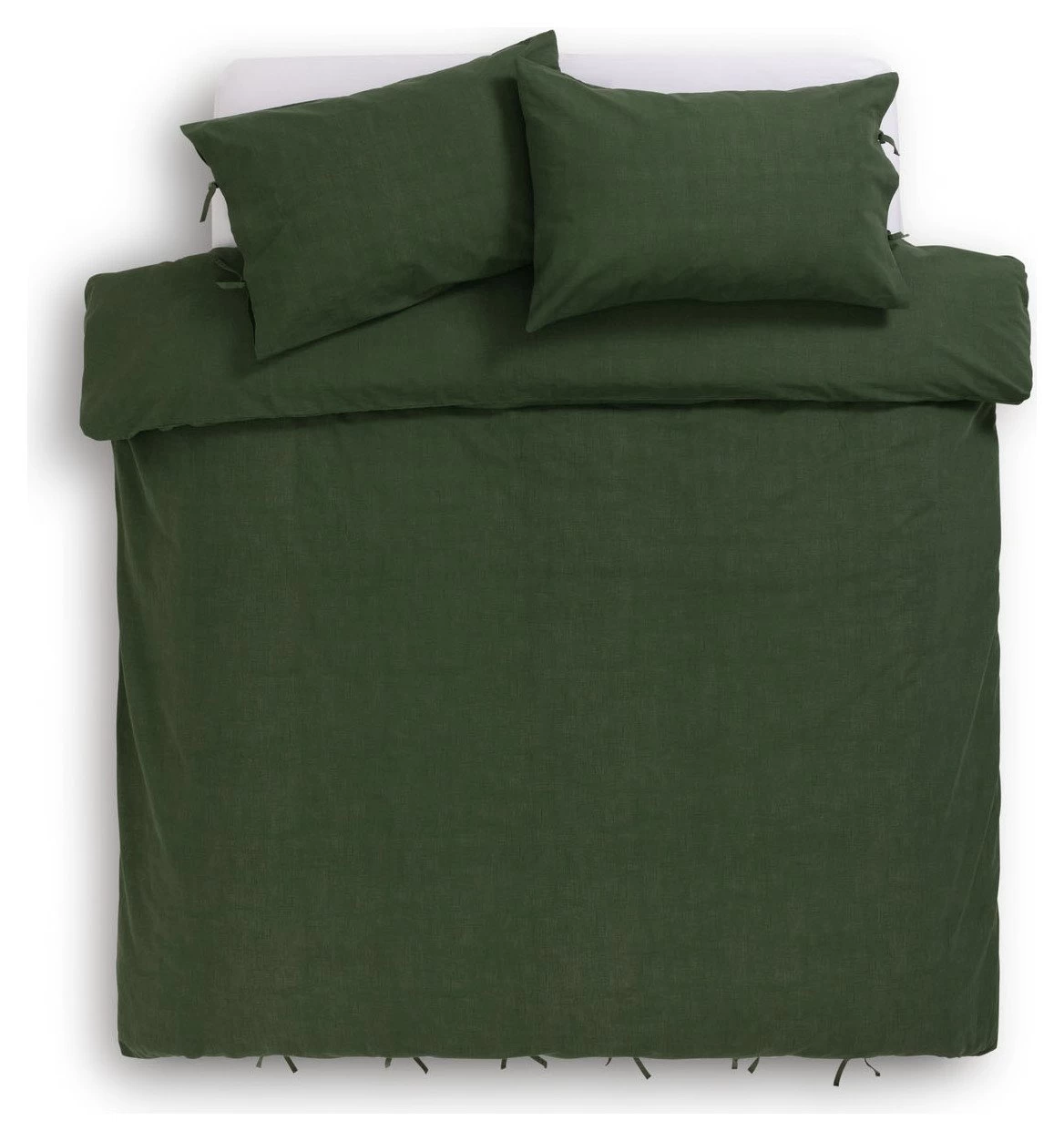 Habitat Cotton Textured Plain Green Bedding Set - Single 5 Habitat Cotton Textured Plain Green Bedding Set - Single - Image 3