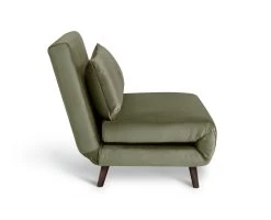 Habitat Roma Small Double Velvet Chairbed - Sage Green -Habitat 9590322 R Z004A