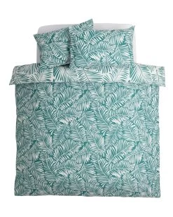 Habitat Abstract Green Leaf & White Bedding Set - Single -Habitat 9593226 R Z001A