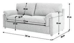 Habitat Florence Fabric 3 Seater Sofa - Grey -Habitat 9597923 R E001