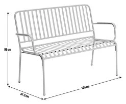 Habitat Indu 2 Seater Metal Garden Bench - Green -Habitat 9598070 R E001