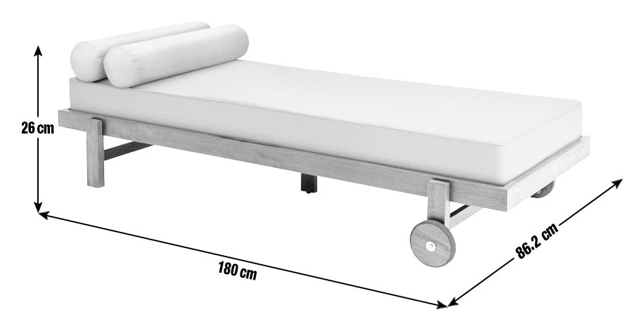 Habitat Belle Wood Garden Day Bed 5 Habitat Belle Wood Garden Day Bed - Image 3