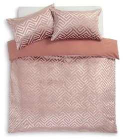 Habitat Geo Velvet Blush Pink Bedding Set - Single -Habitat 9602447 R Z002A