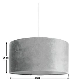 Habitat Gaia Velvet & Foil 40cm Drum Shade - Chive -Habitat 9602564 R E001