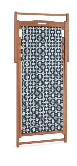 Habitat Folding Wooden Garden Deck Chair - Blue -Habitat 9607703 R Z006A