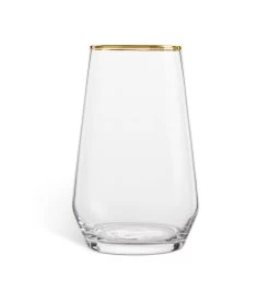 Habitat Set Of 4 Gold Rim Hi Ball Glasses -Habitat 9608018 R Z002A