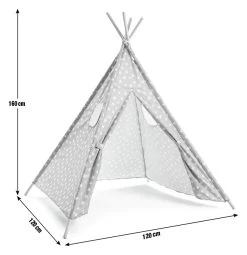 Habitat Kids Grey Stars Teepee Tent -Habitat 9611005 R E001