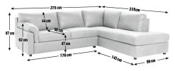 Habitat Florence LeatherRight Hand Corner Chaise Sofa - Tan -Habitat 9611586 R E001
