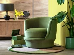 Habitat Ronda Velvet Accent Chair - Olive Green -Habitat 9613058 R Z001C