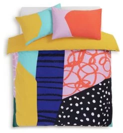 Habitat Panel Print Multicolour Bedding Set - Single -Habitat 9613656 R Z002A