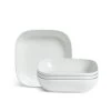 Habitat Riko Square 4 Piece Pasta Bowls - White -Habitat 9615678 R Z001A
