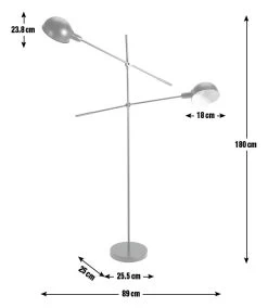 Habitat Jalonee Double Arm Floor Lamp - Black & Brass -Habitat 9616127 R E001