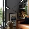 Habitat Jalonee Double Arm Floor Lamp - Black & Brass -Habitat 9616127 R Z001A