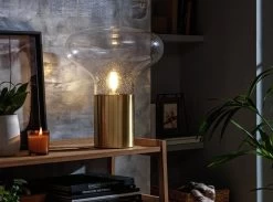 Habitat Marlow Glass Table Lamp - Gold -Habitat 9622977 R Z002C