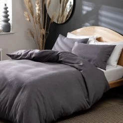 Habitat Cotton Waffle Plain Charcoal Bedding Set - Single