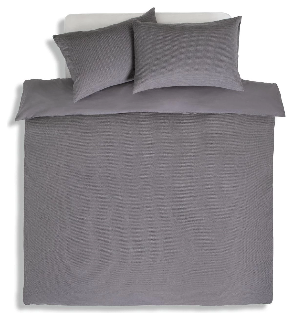 Habitat Cotton Waffle Plain Charcoal Bedding Set - Single 5 Habitat Cotton Waffle Plain Charcoal Bedding Set - Single - Image 3