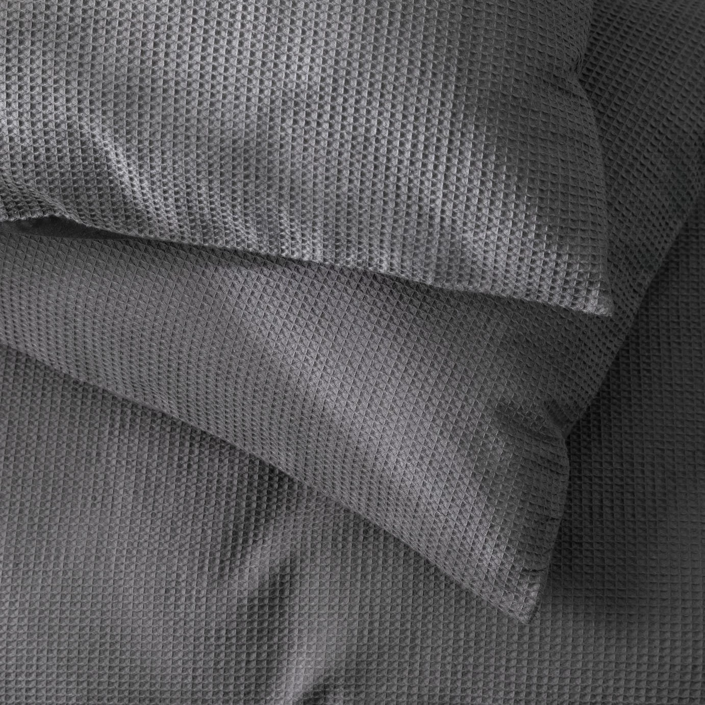 Habitat Cotton Waffle Plain Charcoal Bedding Set - Single 6 Habitat Cotton Waffle Plain Charcoal Bedding Set - Single - Image 4