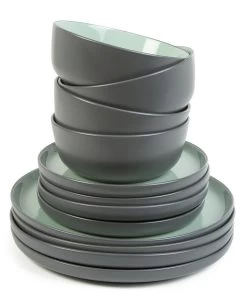 Habitat Two Tone 16 Piece Stoneware Dinner Set -Habitat 9626997 R Z002A