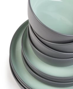 Habitat Two Tone 16 Piece Stoneware Dinner Set -Habitat 9626997 R Z005A