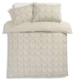 Habitat Cotton 200TC Geo Silver & Cream Bedding Set - Single -Habitat 9629152 R Z002A