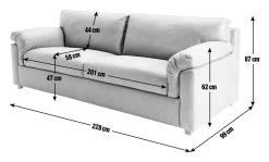 Habitat Florence Leather 4 Seater Sofa - Tan -Habitat 9629808 R E001