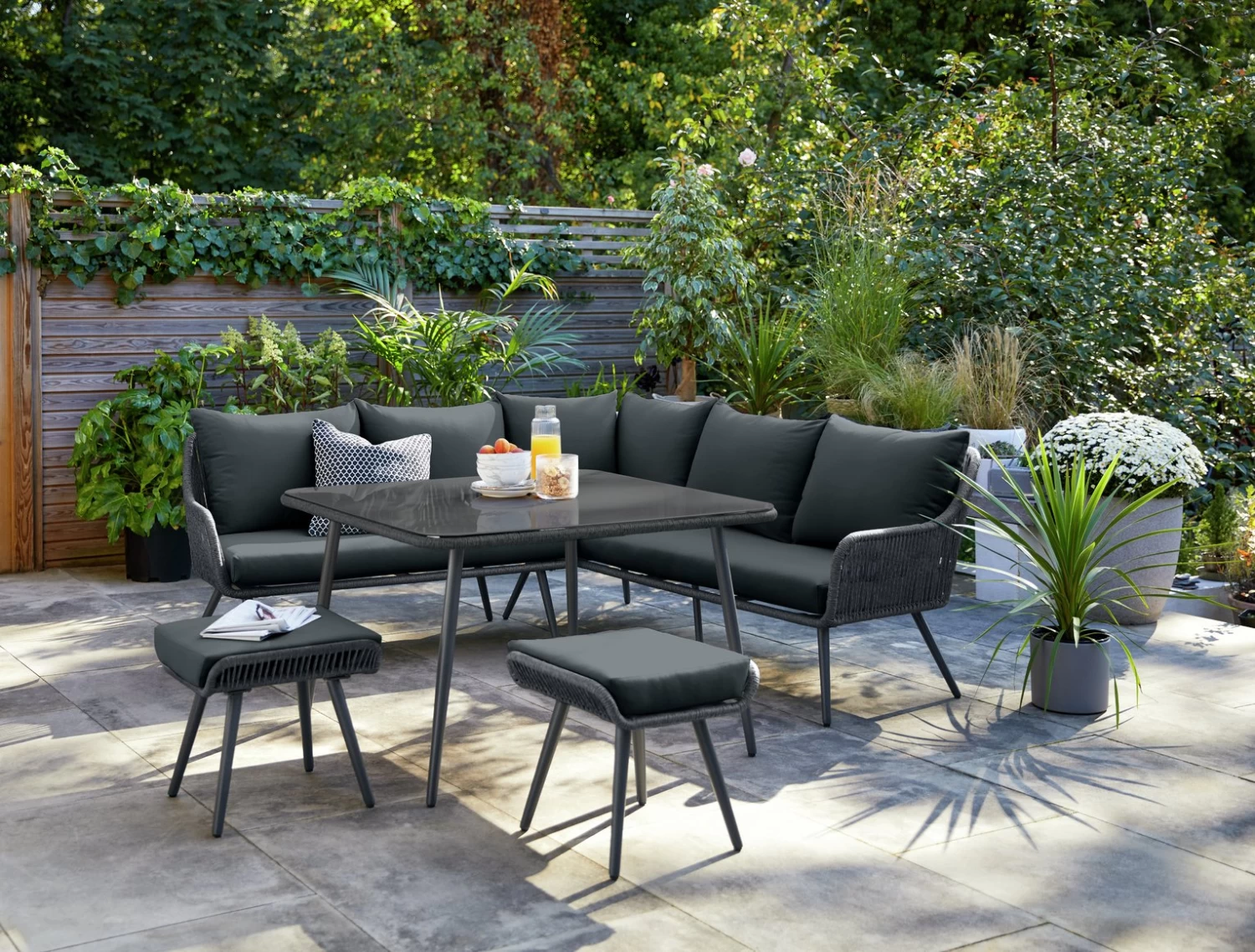 Habitat Malta 6 Seater Rattan Effect Patio Set - Black 3 Habitat Malta 6 Seater Rattan Effect Patio Set - Black