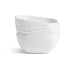 Habitat Riko Square 4 Piece Cereal Bowls - White -Habitat 9634790 R Z004A