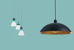 Habitat Vivian Glass 3 Light LED Ceiling Light - Green -Habitat 9656125 R Z003C